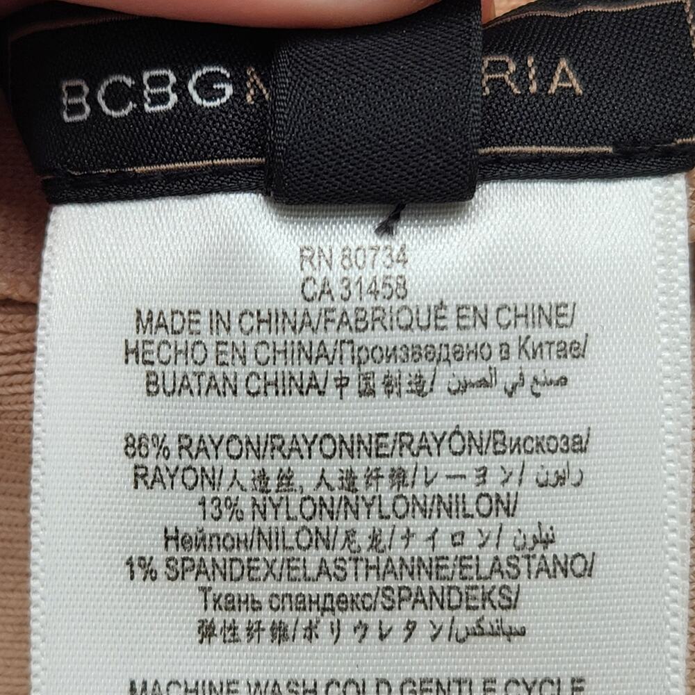 BCBGMaxazria Bare Pink Ribbed High-Low Ruffle Mini Skirt Women's Size L - Picture 3 of 9